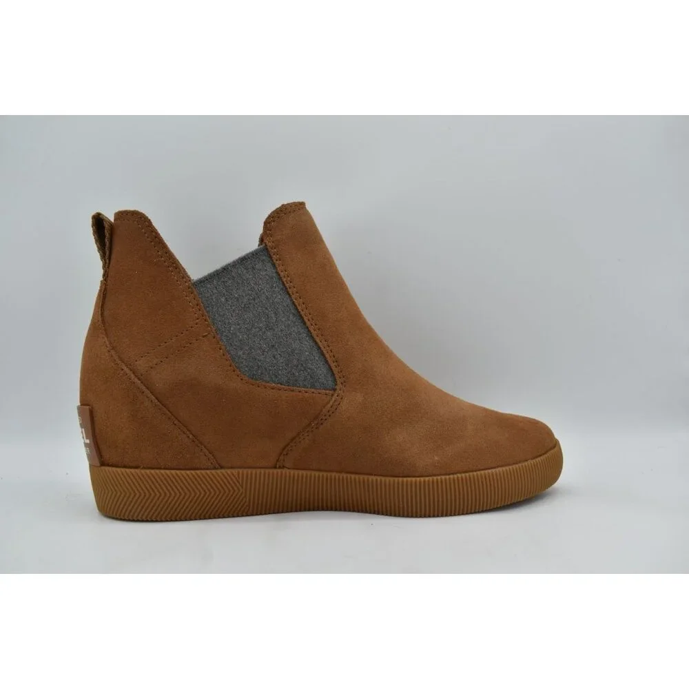 Sorel Womens Size 10 Out N About Wedge Velvet Tan Suede Gum 2‎ Waterproof Shoes